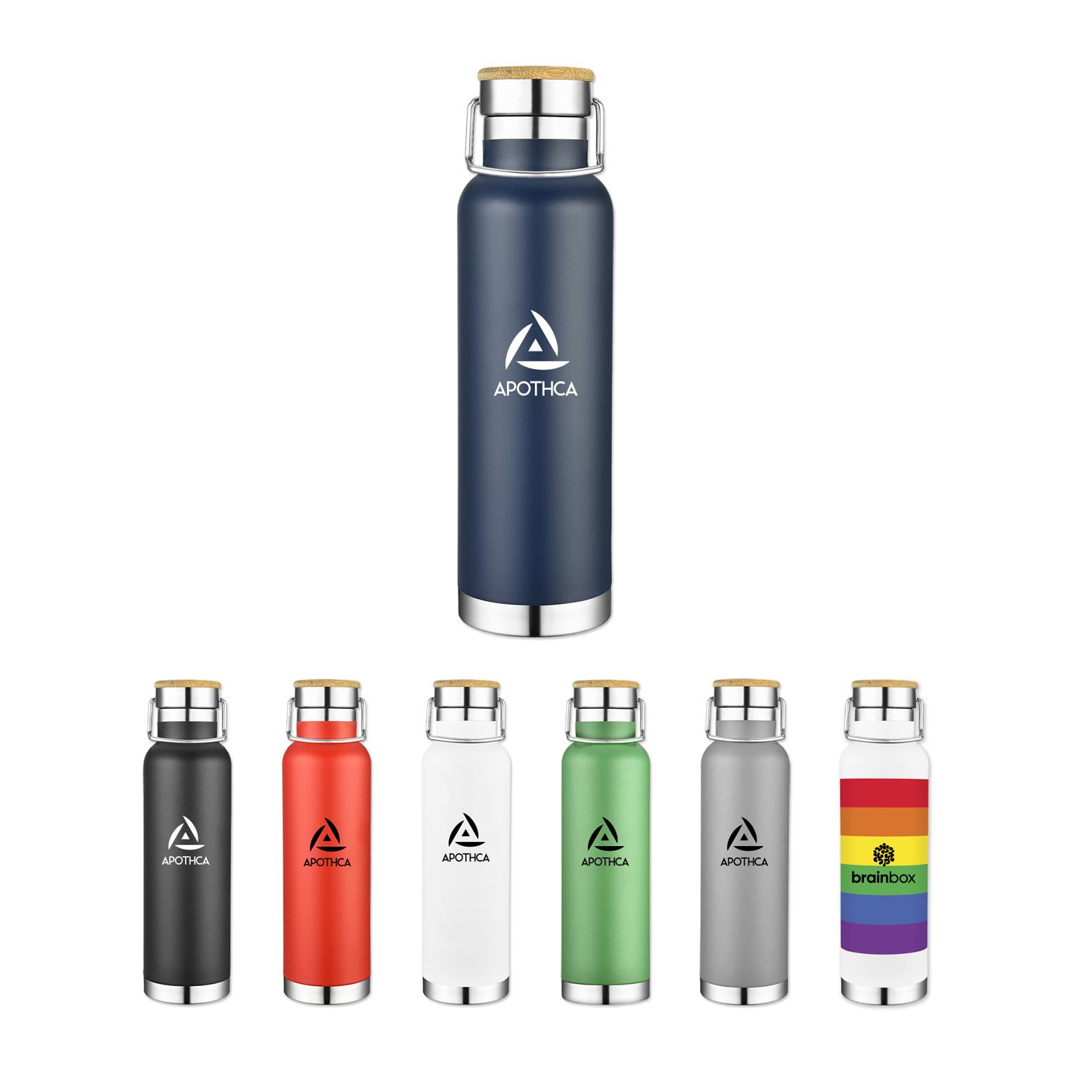 DRK8 22 Oz. Double Wall Vacuum Bottle with Bamboo Lid