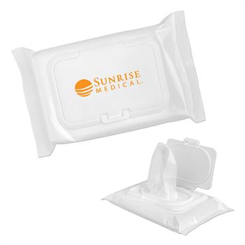 S21279X - Antibacterial Hand Wipes in a White Bag with Lid