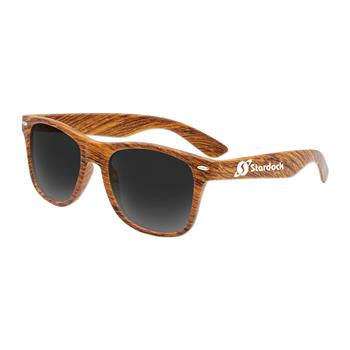 S38034X - Polarized Wood Grain Iconic Sunglasses