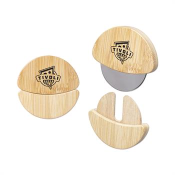 S94141X - Bamboo Pizza Cutter with Stainless Steel Blade