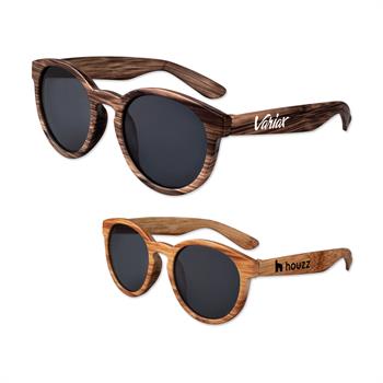 SUNRND - Wood Round Lens Sunglasses