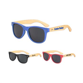 SUNECO - Wheat Straw Frame Iconic Bamboo Arm Sunglasses