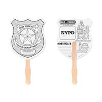 Police Badge Shaped Hand Fan
