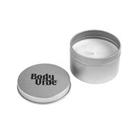 4 Oz Silver Round Tin Candle