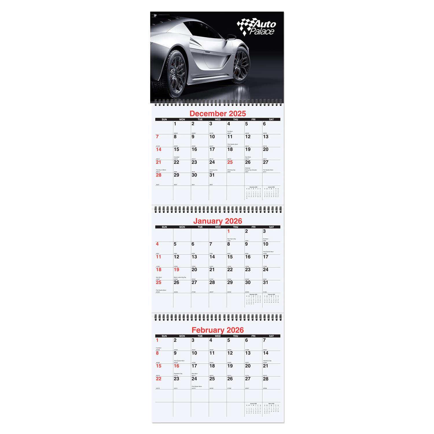 #WL2172X Three Months at a Glance Calendar with Rings