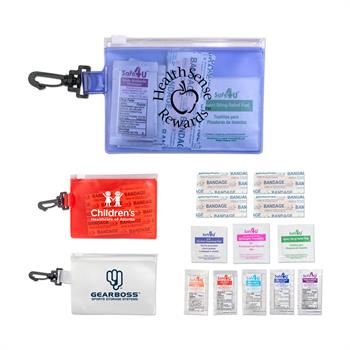 AID2 - First Aid in Zip Close Pouch with Carabiner