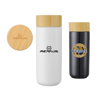 DRK39 - 10 Oz. Double Wall Ceramic Mug with Bamboo Lid