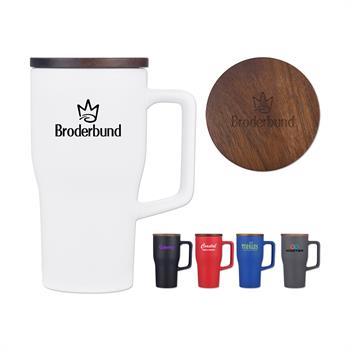 DRK52 - 18 Oz Ceramic Mug with Wood Lid