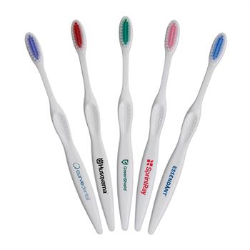 GBRU6 - 7 3/4" Curved White Handle Toothbrush