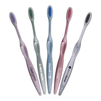 GBRU7 - 7 3/4" Curved Pearlescent Handle Toothbrush