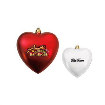 GORN7 - 4" Satin Finish Heart Shaped Shatterproof Ornament