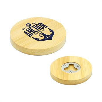 S16393X - Bamboo Coaster Bottle Opener