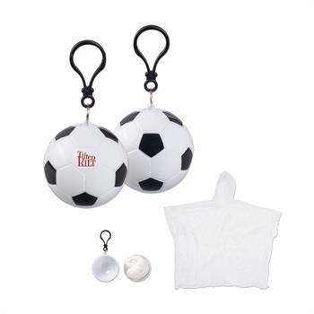 S21426X - Soccer Rain Poncho in Ball Keychain