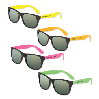 S53035X - Classic Neon Sunglasses with Mirrored Lenses