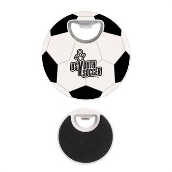 S55202X - Soccer Coaster Bottle Opener