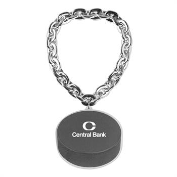 S55210X - Hockey EVA Puck Medallion with Jumbo Chain