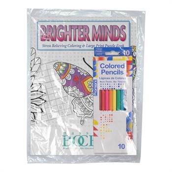 WCB26-FP - Brighter Minds Large Print /Stress Relieving Coloring Book Combo Fun Pack