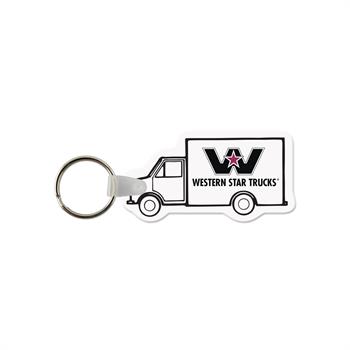 WL1872 - Box Truck Shaped USA Made Vinyl Keychain