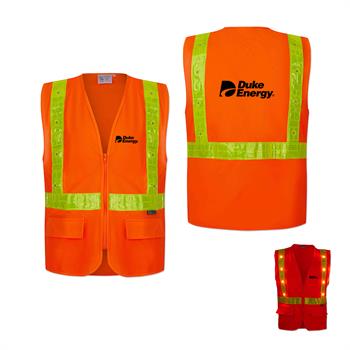WL2012X - Class 2 LED Light Compliant with Reflexite PVC Reflective Safety Vest