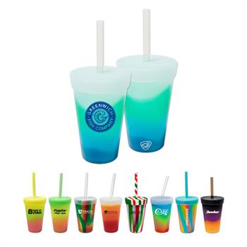 WL2356X - 16 OZ Silicone Tumbler with Lid & Straw