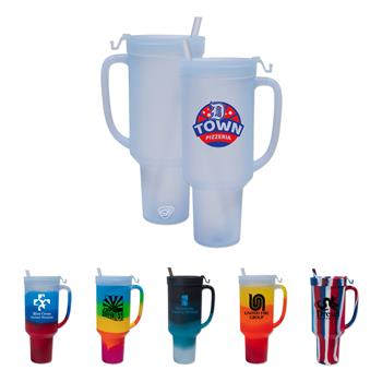 WL2361X - 64 OZ Silicone Tumbler with Straw and Handle