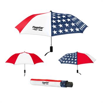 WL2374X - Patriotic Elite Compact Folding Umbrella