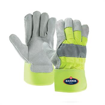 WL2402X - Hi-Viz Reflective Leather Palm Gloves
