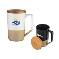 15 Oz. Two Tone Ceramic Mug with Lid