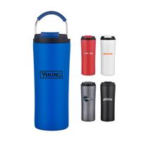 21 Oz Stainless Steel Vacuum Bottle with Easy Carry Handle and Dual Use Lid