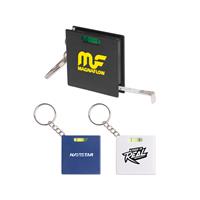 Tape Measure Keychain with Level