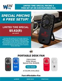 Limited Time Special on Portable Desktop Fan!